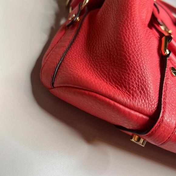 Michael Kors Pink Leather Satchel Crossbody Bag with Gold Hardware – MK Charm - Picture 6 of 12